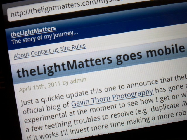 Mobile version of theLightMatters